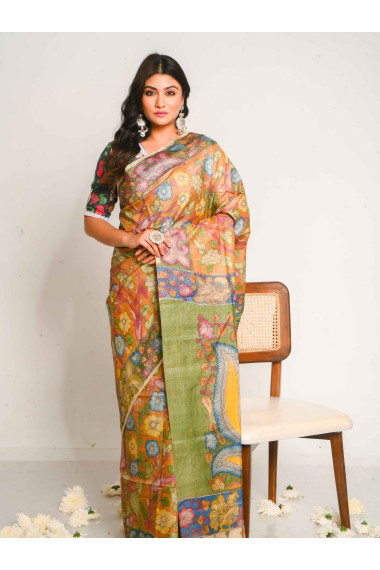 BSHP48 - Tussar Kalamkari Saree in Shades of Brown